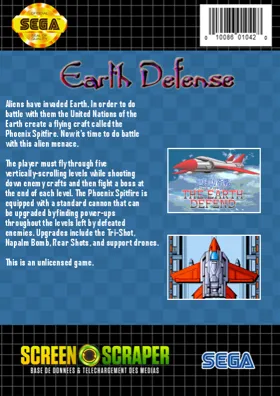 Earth Defense (USA) (Unl) box cover back